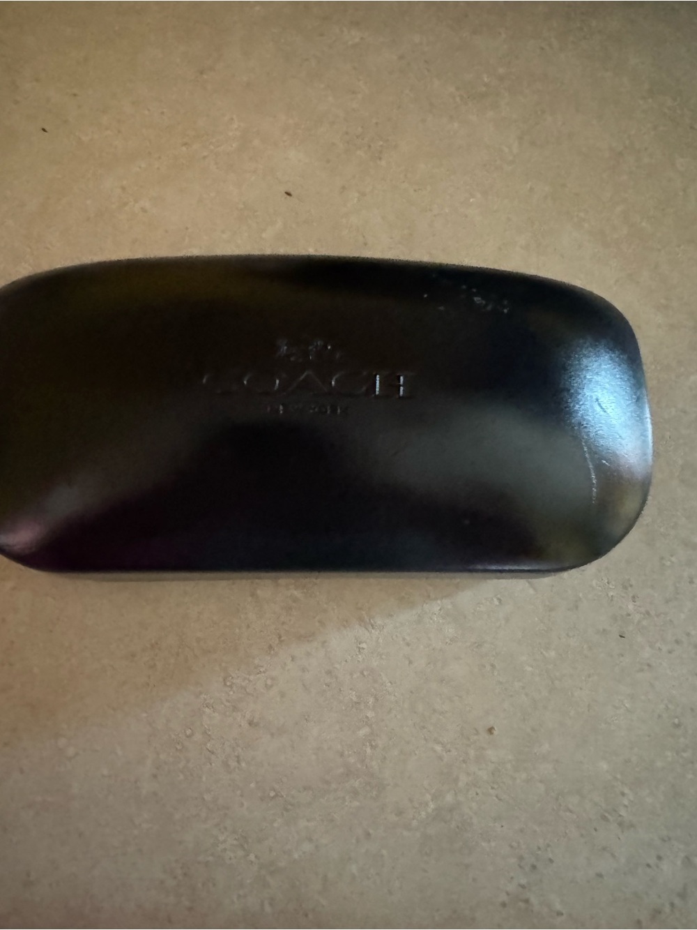 Coach Black Embossed Hard Sunglasses Case